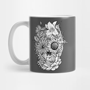 Flower skull illustration Mug